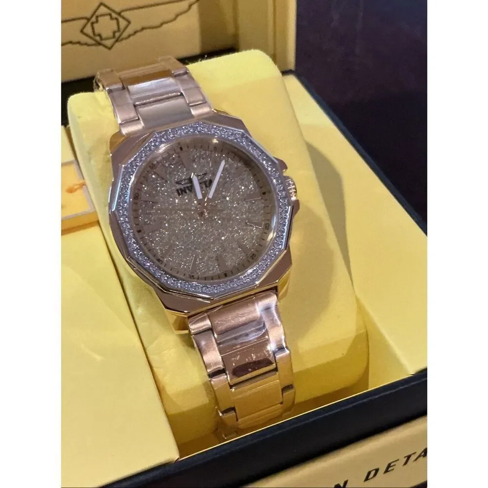 Invicta Speedway Women’s Watch 34mm Gold-Tone Bracelet Glitter Dial 49130